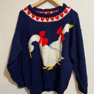 Vintage knit duck sweater